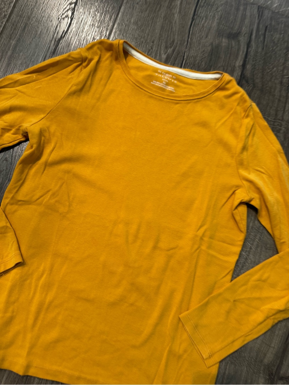 Talbots Women's Long Sleeve Crewneck Top in Golden mustard Yellow size medium P - Picture 4 of 8